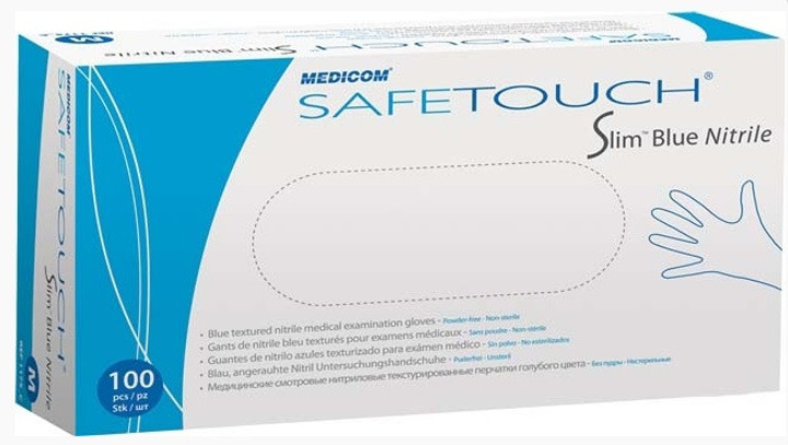Перчатки SafeTouch Slim Blue Medicom размер S 100 штук - изображение 2