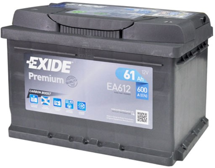 Автомобильный аккумулятор Exide Premium 6СТ-61 Н (EA612) 61 Ач (-/+) Euro  600 А (EA612) – фото, отзывы, характеристики в интернет-магазине ROZETKA