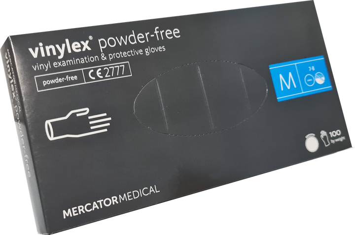 Рукавички Vinylex powder free Вінілові медичні непудренные Розмір M 100шт Прозорі - зображення 1