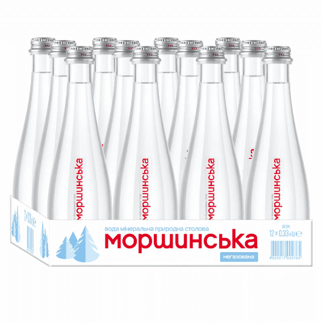 Упаковка мінеральної природної столової негазовоної води "Моршинська" Преміум 0,33 л х 12 пляшок - изображение 3