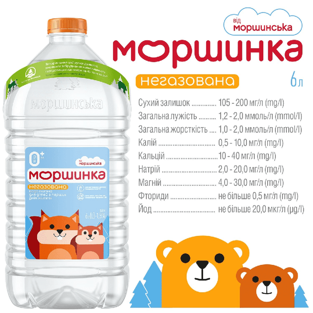 Упаковка мінеральної питної негазовоної дитячої води "МОРШИНКА" 6,0 л х 2 пляшки - изображение 3