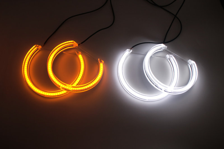 Светодиодные ангельские глазки LED 80 мм для масок 2.5 дюйма молочные