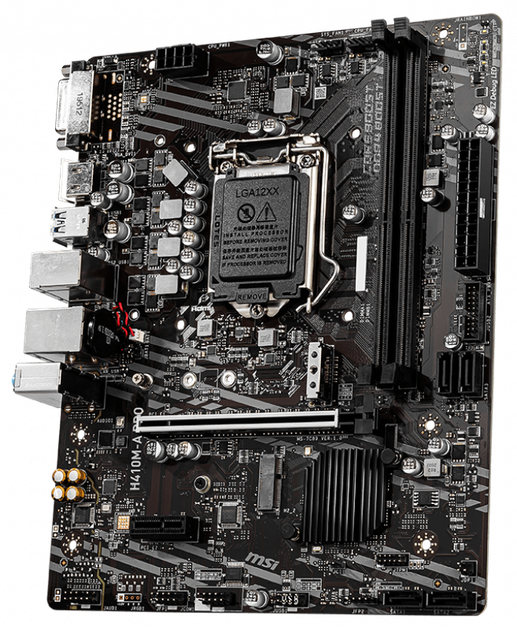 Материнская плата MSI H410M-A Pro (s1200, Intel H410, PCI-Ex16) - Фото 3 Материнская плата MSI H410M-A Pro (s1200, Intel H410, PCI-Ex16) - изображение 3