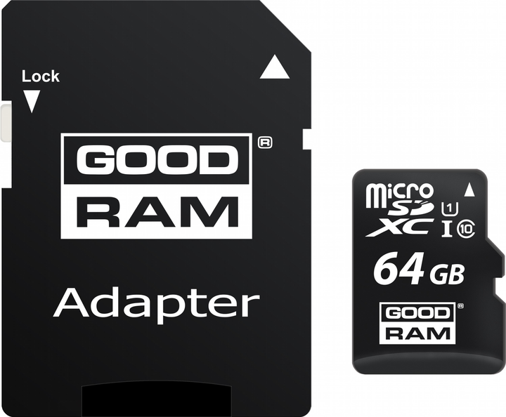 Карта памяти Goodram microSDXC 64GB UHS-I class 10 + adapter (M1AA-0640R12) - изображение 1