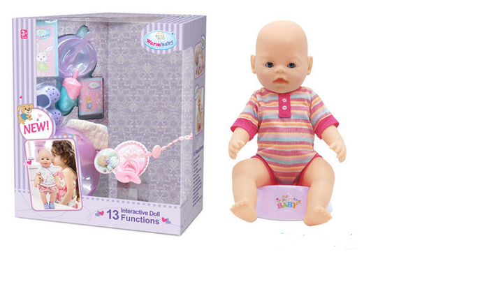 Пупс детский интерактивный Warmbaby WZJ 030-535 со звуковыми эффектами, высота 42 см 13 функций - изображение 2