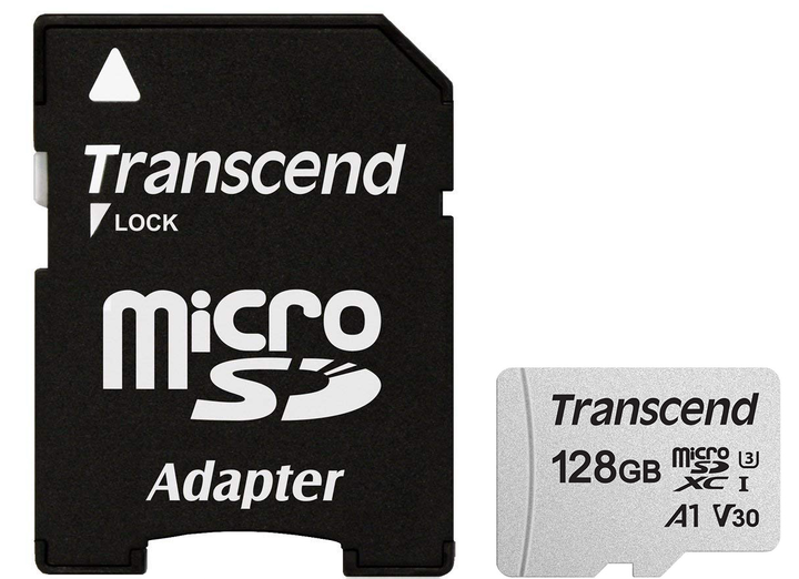 Карта пам'яті Transcend microSDXC 128GB UHS-I U3 (TS128GUSD300S-A) + SD адаптер (6412861) - изображение 1