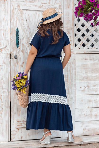 Платье летнее льняное большого размера So StyleM 64 Синий 1241-3 от ...