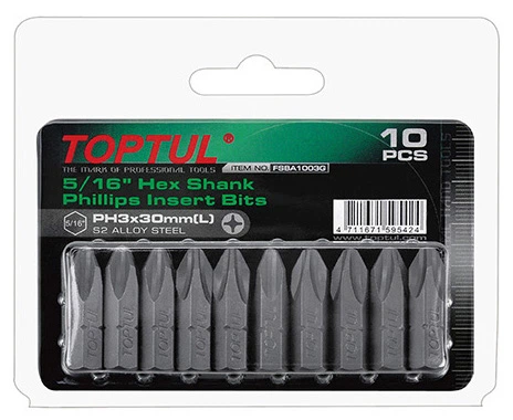 Набір біт Toptul 5/16" L 30 мм PH3 10 предметів (FSBA1003G) - Фото 1 Набір біт Toptul 5/16" L 30 мм PH3 10 предметів (FSBA1003G) - зображення 1