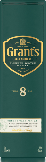 Виски Grants Sherry Cask 8 лет выдержки 0.7 л 40% (5010327255057_5010327210223) - изображение 1