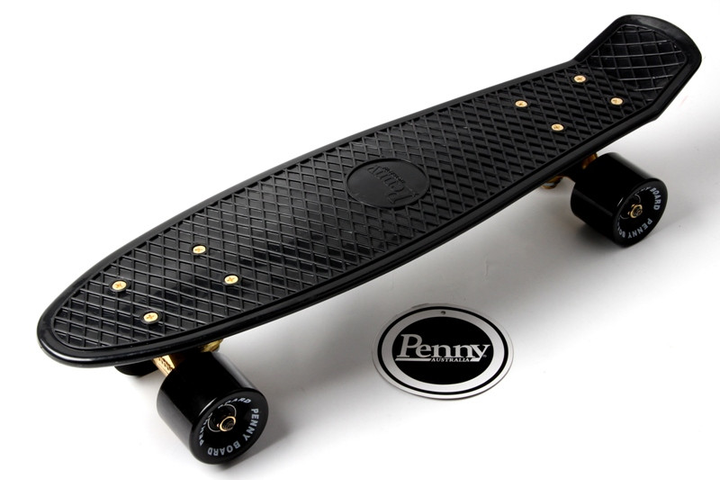 Скейт Пенни борд Penny Board 2020 Черный ,Золотая подвеска ,Черные ...