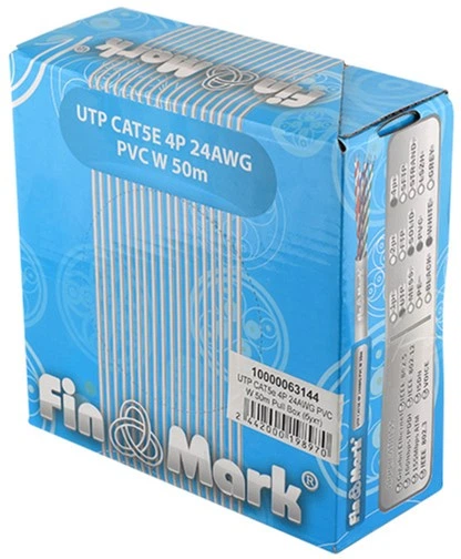 Витая пара FinMark UTP CAT5e 4P 24AWG PVC W Pull Box 50 м White ...