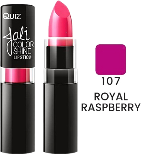 Акція на Помада Quiz Joli Color Shine long lasting lipstick 107 Royal Raspberry 4.2 г від Rozetka