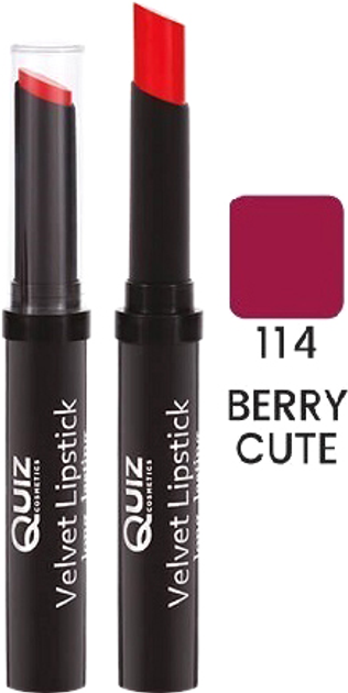 Акція на Помада Quiz Velvet long lasting lipstick 114 Berry Cute 3 г від Rozetka