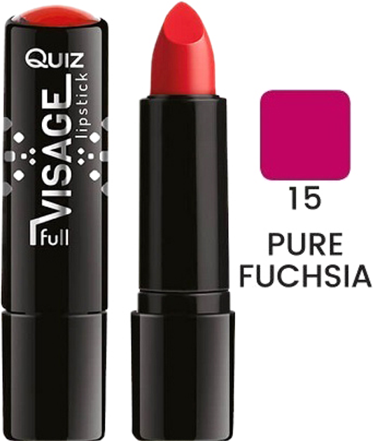 Акція на Помада Quiz Visage lipstick with Vitamin E Поживна 15 Pure Fuchsia 4.2 г від Rozetka