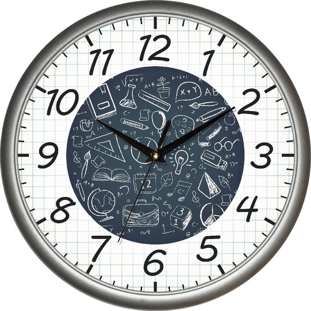 Акция на Настінний годинник UTA 01 S 34 шкільна тематика от Rozetka