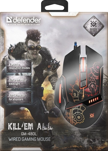 Mysz Defender Kill'em All GM-480L USB Black (4714033524803) - Zdjęcie 4 Mysz Defender Kill'em All GM-480L USB Black (4714033524803) - obraz 4