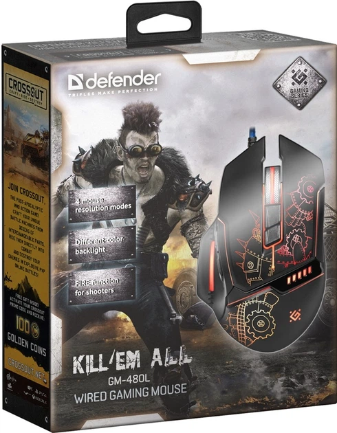Mysz Defender Kill'em All GM-480L USB Black (4714033524803) - Zdjęcie 5 Mysz Defender Kill'em All GM-480L USB Black (4714033524803) - obraz 5