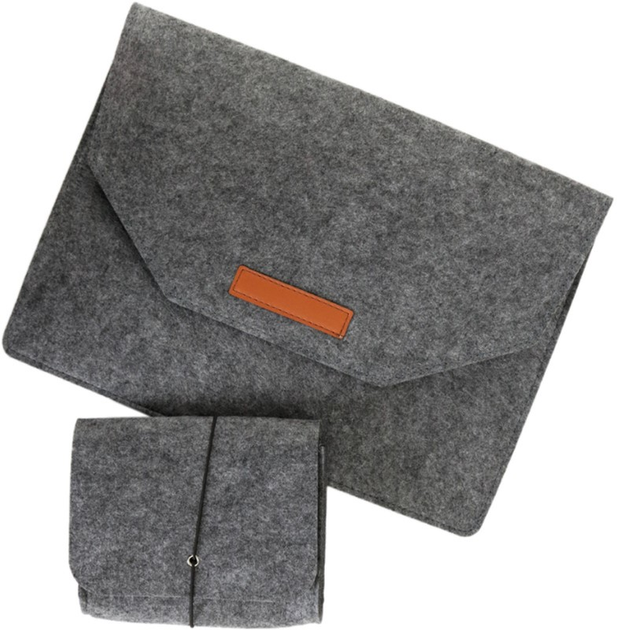 Чехол для ноутбука Traum 15" с дополнительным чехлом для БП Dark Grey (7112-46) - изображение 1