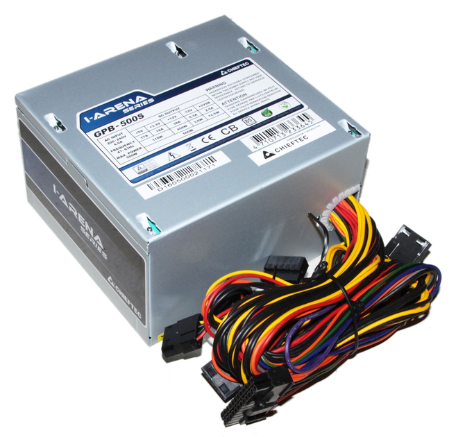 Блок питания Chieftec 500W GPB500S 120 mm 20+4pin 1x4pin SATA х 5 Molex ...