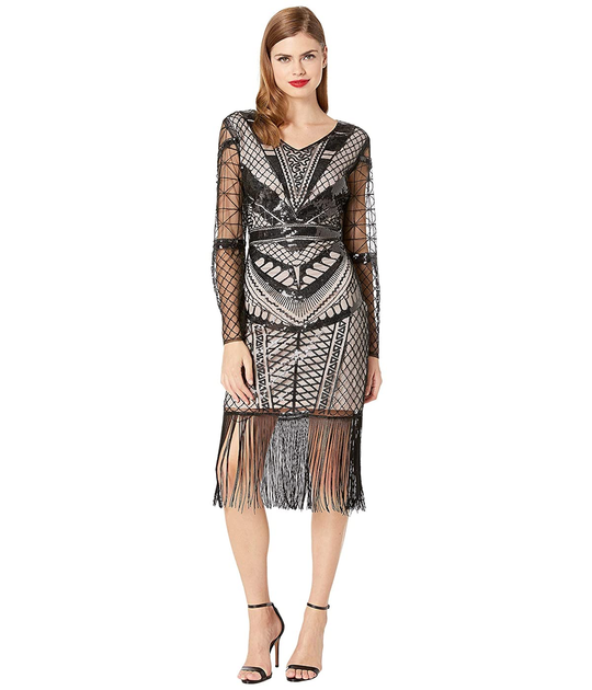 Long sleeve hot sale flapper dress