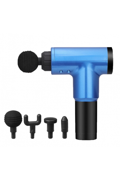 Аккумуляторный портативный ручной массажер для тела Fascial Gun MP-320 Blue (0107) - изображение 5