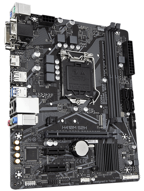 Материнська плата Gigabyte H410M S2H (s1200, Intel H410, PCI-Ex16) - зображення 2