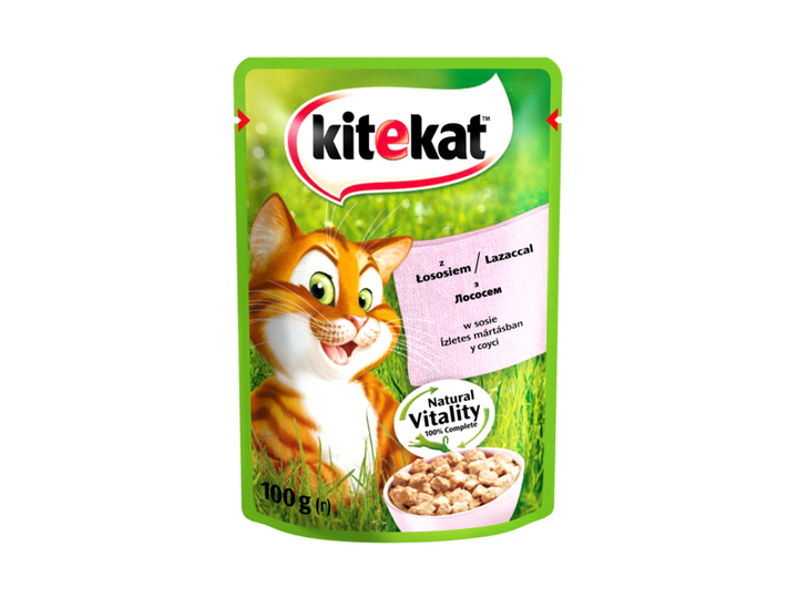 Влажный корм для кошек Kitekat с лососем в соусе 100 г (144987) - Фото 1 Влажный корм для кошек Kitekat с лососем в соусе 100 г (144987) - изображение 1