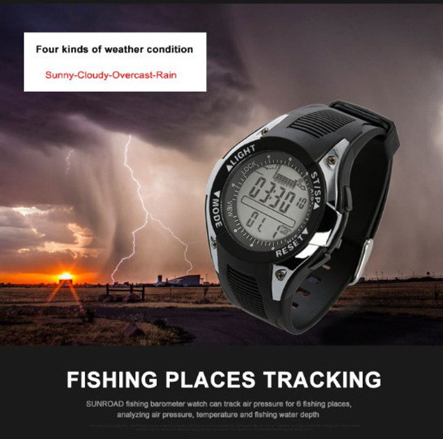 SUNROAD Fishing Barometer Watches Digital Water Depth Temperature