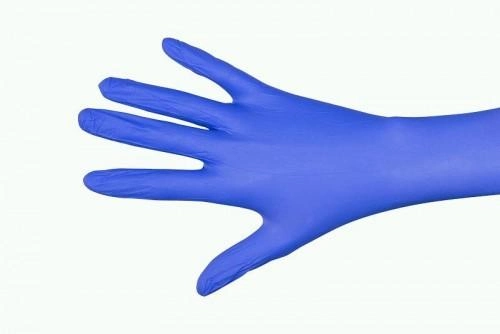 Рукавички Nitrylex basic медичні нестерильні нітрилові без пудри Розмір L 100шт в упаковці Сині - изображение 2