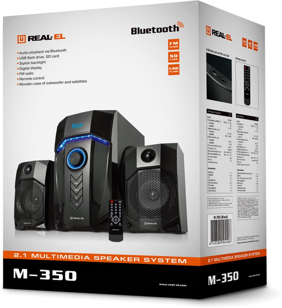 Акустична система Real-El M-350 Black (EL121300006) - зображення 9