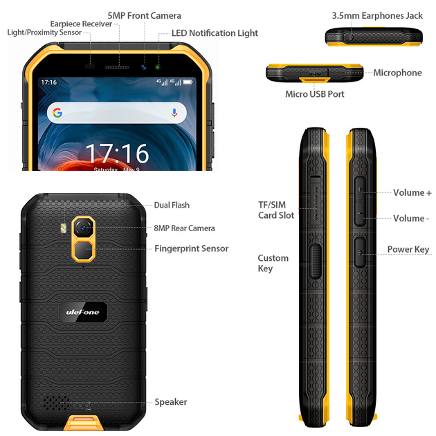 Мобильный телефон Ulefone Armor X7 Pro NFC 4/32 ГБ 4G Orange - изображение 2