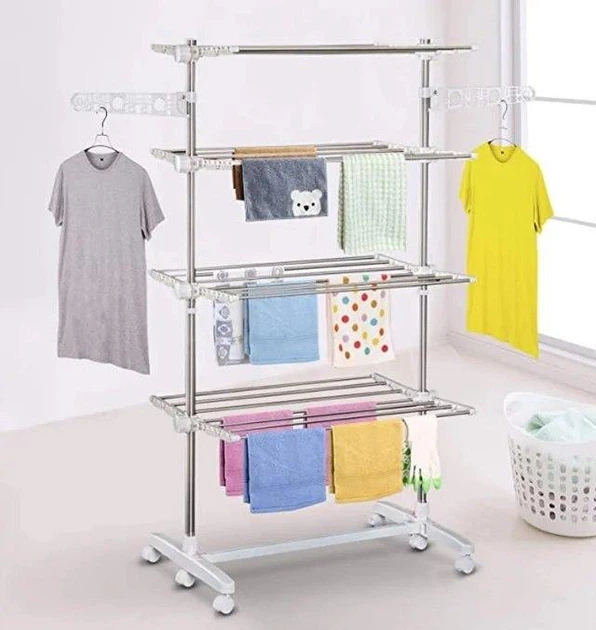 Сушилка для белья Garment rack with wheels № K12120 Белая от продавца