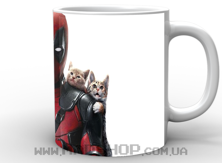 Кружка Дэдпул с котиками DP 02.28 - изображение 3