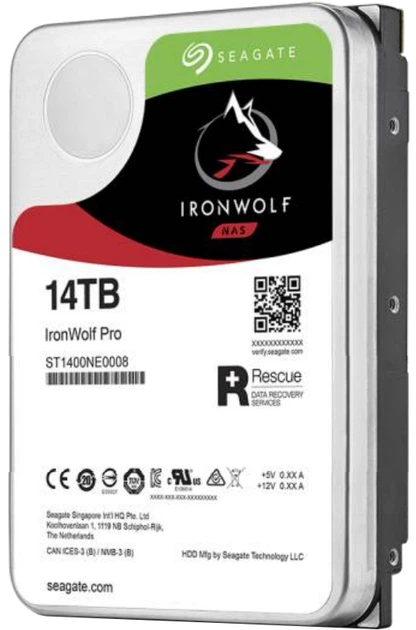 レツゴー SEAGATE HDD IronWolf 14TB Жорсткий диск Seagate IronWolf Pro HDD 14TB 7200rpm 256MB