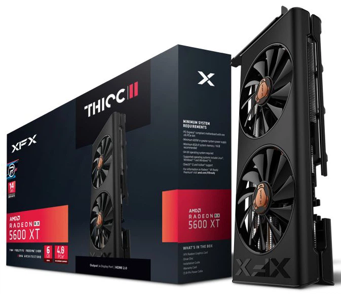 XFX PCI-Ex Radeon RX 5600 XT THICC II Pro 6GB GDDR6 (192bit) (1560