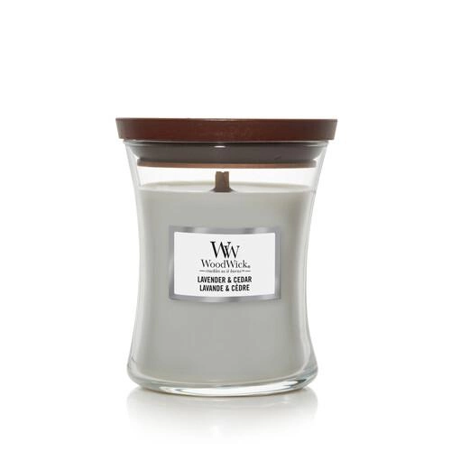 Ароматическая свеча Medium Lavender & Cedar Woodwick 275г - изображение 2