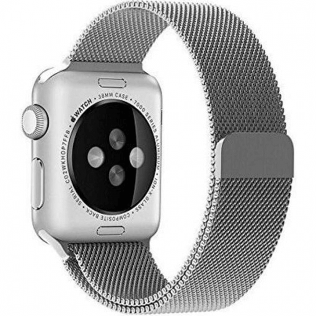 Ремінець Міланська петля GoVern (Milanese Loop) для Apple Watch 38mm/40mm/41mm Silver - Фото 2 Ремінець Міланська петля GoVern (Milanese Loop) для Apple Watch 38mm/40mm/41mm Silver - зображення 2