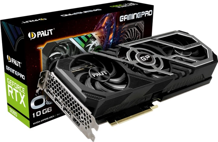Видеокарта Palit PCI-Ex GeForce RTX 3080 GamingPro OC 10GB GDDR6X