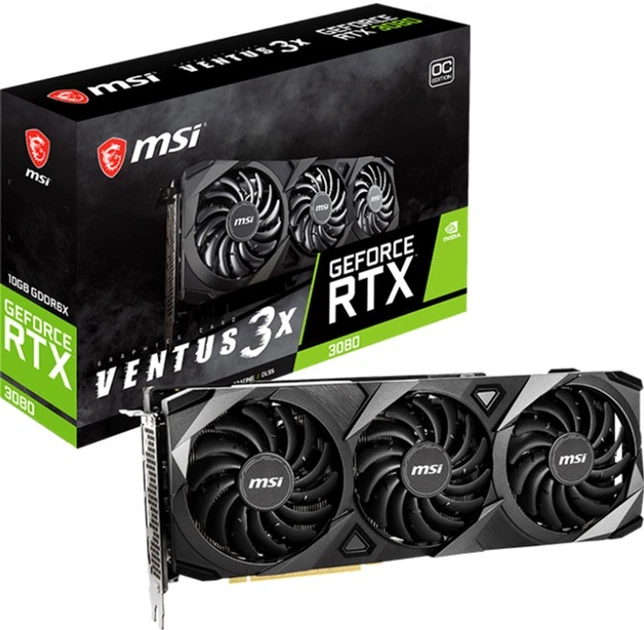 Видеокарта MSI PCI-Ex GeForce RTX 3080 VENTUS 3X OC 10GB GDDR6X