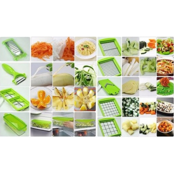 Овочерізка ручна Nicer Dicer Plus з прозорим контейнером і пластика Maestro, колір-салатовий. - зображення 3