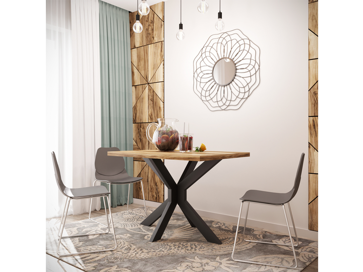 Обеденный кухонный стол Кросс TM METAL-DESIGN Черный Бархат Вествуд (ДСП металл) - Фото 2 Обеденный кухонный стол Кросс TM METAL-DESIGN Черный Бархат Вествуд (ДСП металл) - изображение 2