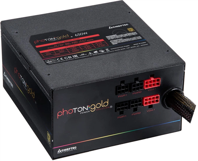 Zasilacz Chieftec Photon Gold GDP-650C-RGB - Zdjęcie 2 Zasilacz Chieftec Photon Gold GDP-650C-RGB - obraz 2