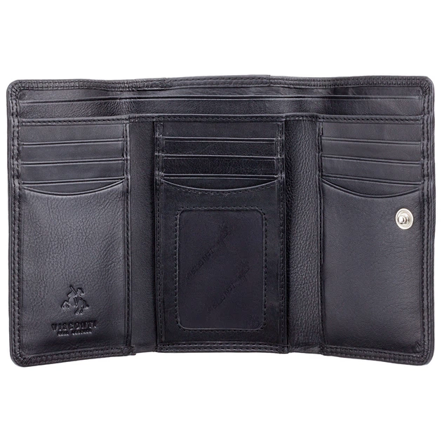 Чёрный женский кошелёк вертикальный Visconti HT32 BLK Picadilly c RFID - Фото 2 Чёрный женский кошелёк вертикальный Visconti HT32 BLK Picadilly c RFID - изображение 2