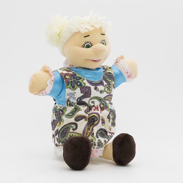 Ляльковий театр Twins Toys Рукавичка Внучка в білому платті блакитній сорочці 33 см (132-2) - Фото 1 Ляльковий театр Twins Toys Рукавичка Внучка в білому платті блакитній сорочці 33 см (132-2) - зображення 1