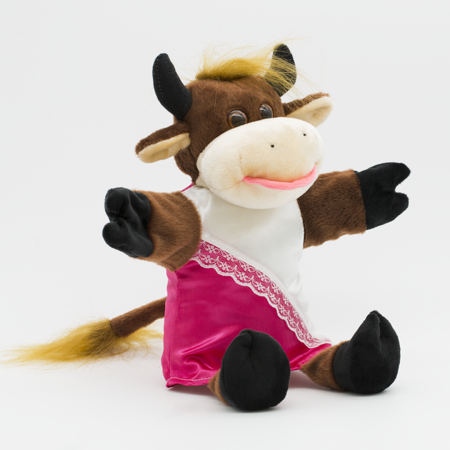 Кукольный театр Twins Toys Перчатка Коровка в бело-розовом платье 122-3 - изображение 5