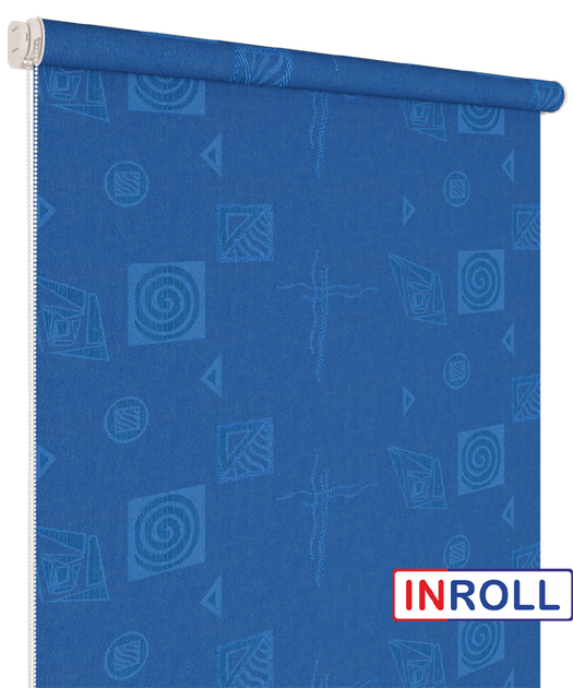Ролета тканинна INROLL Есо-Mini 80х165 см Ikea Синій 1804 - зображення 3