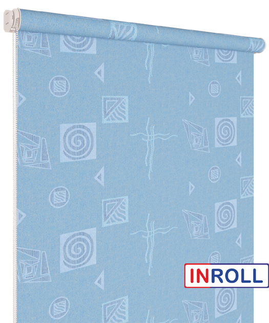 Ролета тканинна INROLL Есо-Mini 110х165 см Ikea Блакитний 1802 - зображення 3