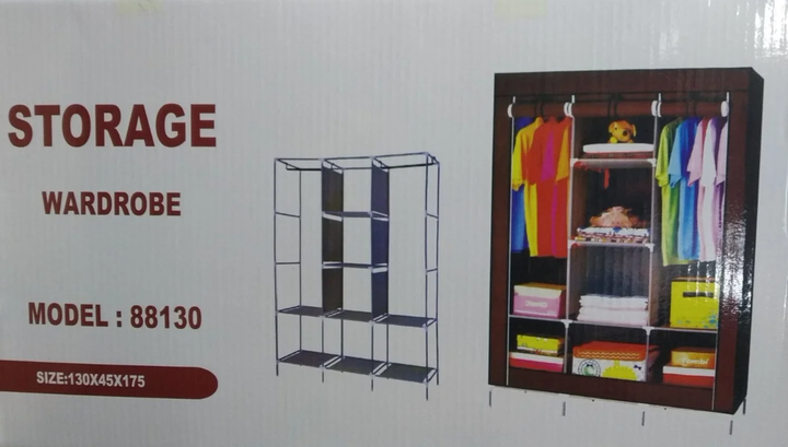 Складной каркасный тканевый шкаф Storage Wardrobe 88130, шкаф на три секции 130*45*175 - изображение 8