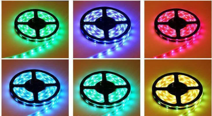 Комплект светодиодная RGB Led лента 5 м 5050 с блоком и пультом управления / Многоцветная лента .Хит - изображение 2