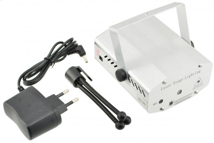 Лазерный проектор, стробоскоп, диско лазер UKC HJ06 6 в 1 c триногой Steel - изображение 3